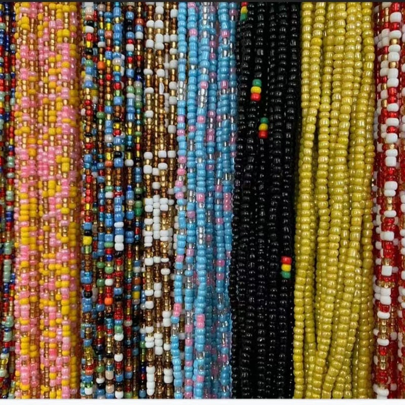 Loquat Waist Chain Large Stock Of African Waist Beads Bohemian Colored Rice Beads Cotton Body Chain - Image 3