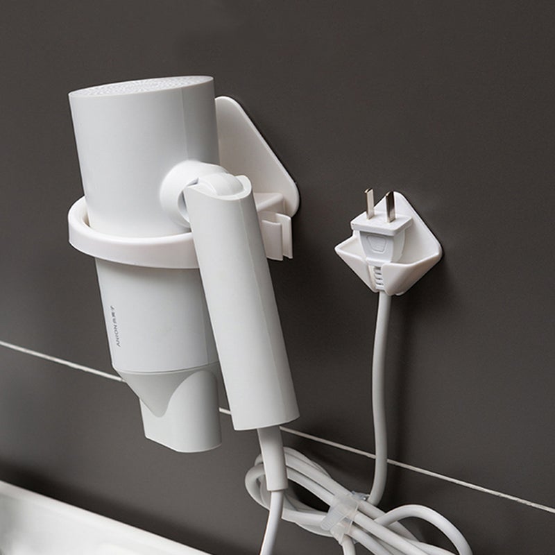 Punch Free Hair Dryer Holder Wall Mounted Hair Dryer Organizer Hair Dryer Organizer Rack - Image 5