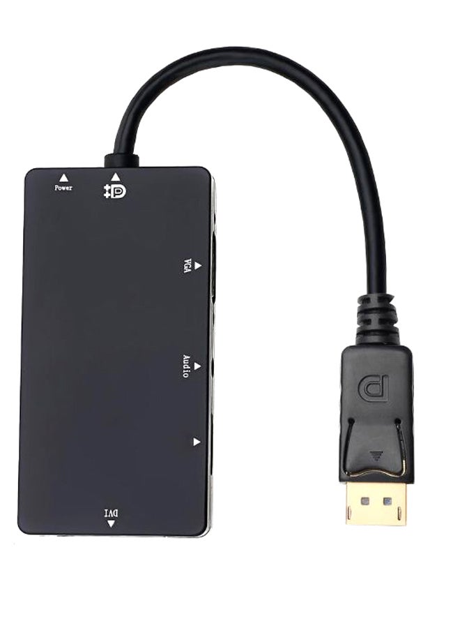 DP To VGA HDMI DVI Audio USB Adapter Cable Black