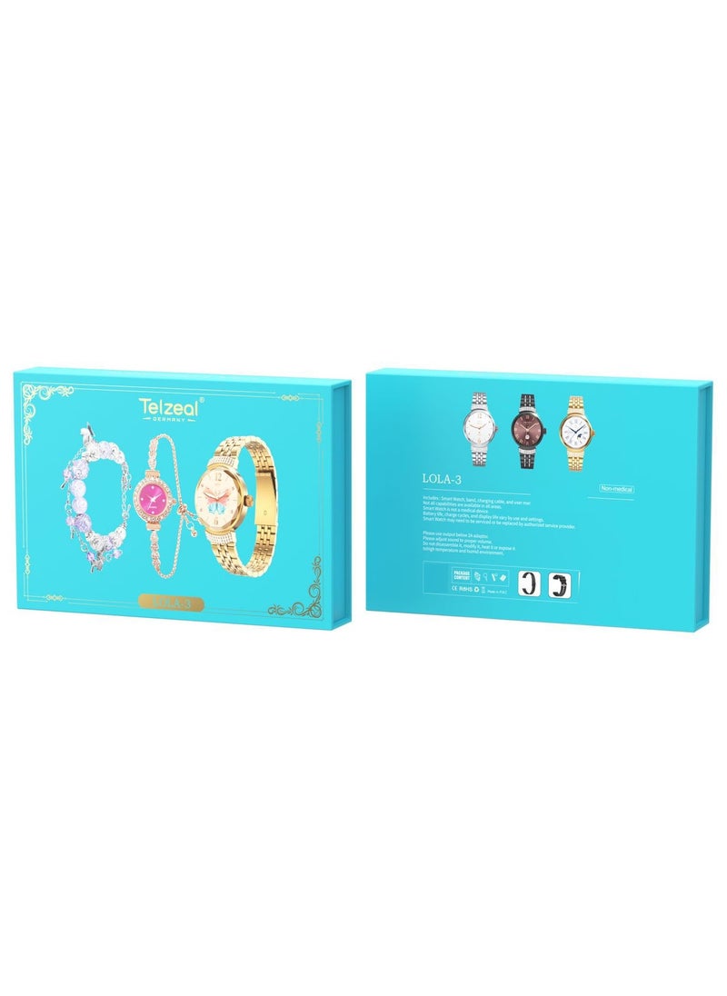 Telzeal Telzeal Lola 3 Round Shape Ladies Smart Watch With Stylish Analog Watch Bracelet and Wireless Charger Silver  - Image 4