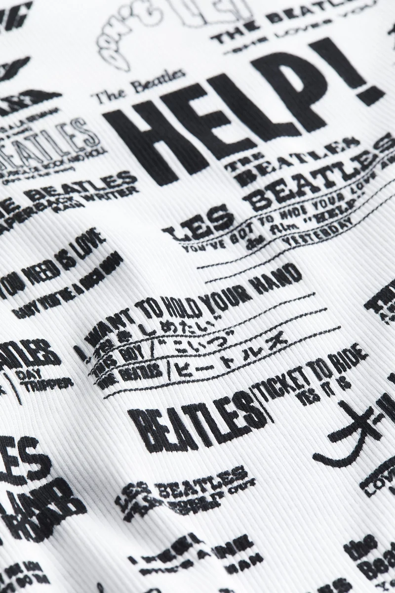 H&M Youth Text Aop Jersey Top