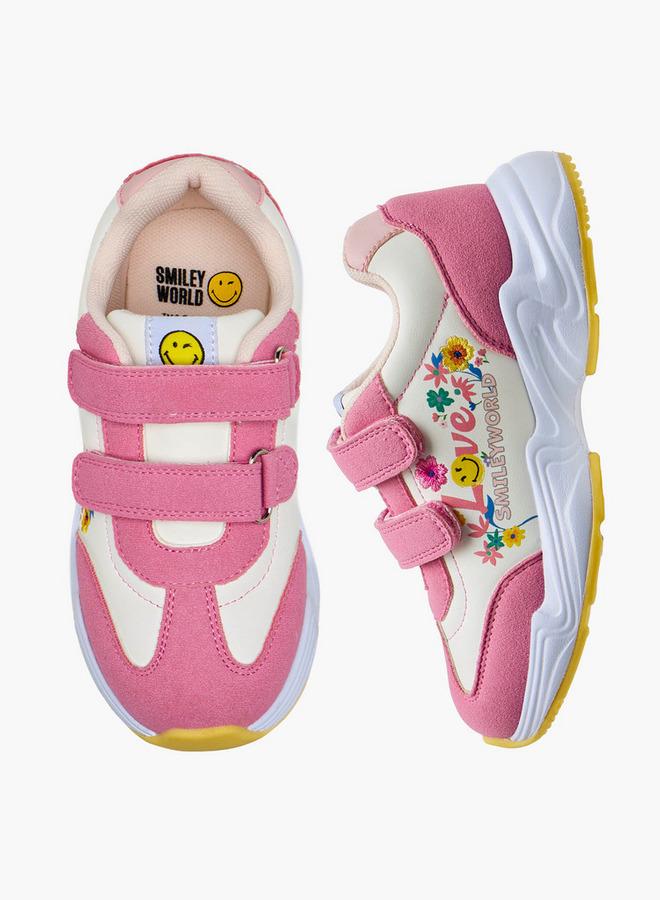 SMILEY Girls Hook And Loop Ankle Sneakers - Image 1