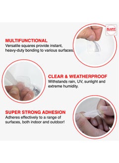 KLAPiT KLAPiT SUPER STRIP GRIPZILLA - Heavy Duty Double Sided Nano Mounting Tape for Hanging Pictures. Glue-Free Fix for Furniture, Kitchen Accessories, Carpet and Foam, with Four Precut Squares (16pc)  - Image 3
