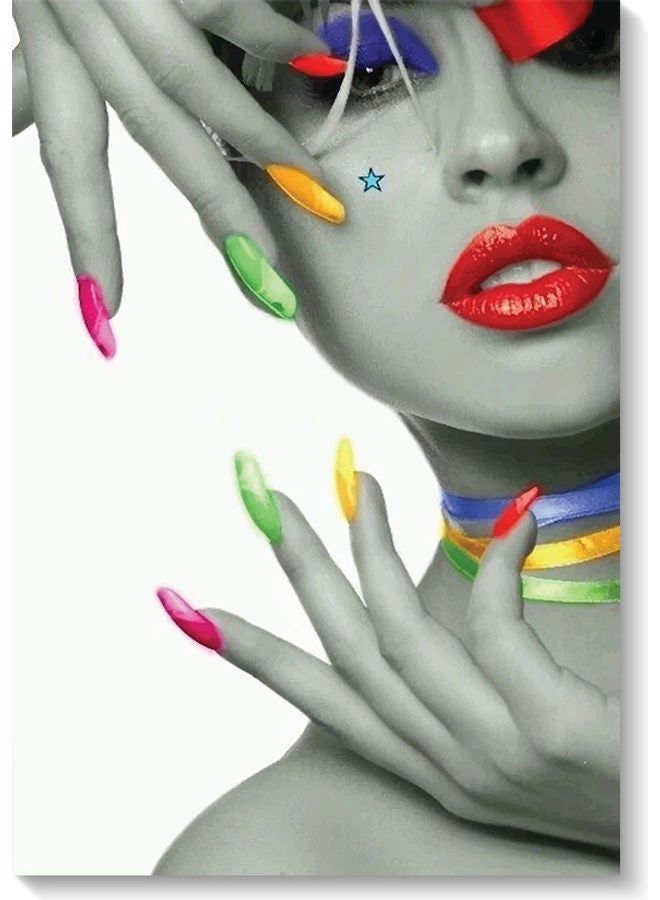 RYN Woman Manicure Wall Art Multicolour 40x60cm - Image 2