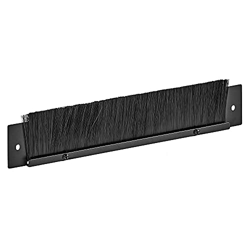 NavePoint Brush Strip Cable Management Panel, Black, Cold Rolled Steel, Powder Coated Finish - Image 2