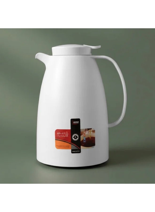 LEEMA thermos, 1.5 liters, compressor, thermal glass inner container, plastic outer shell - white - Image 1