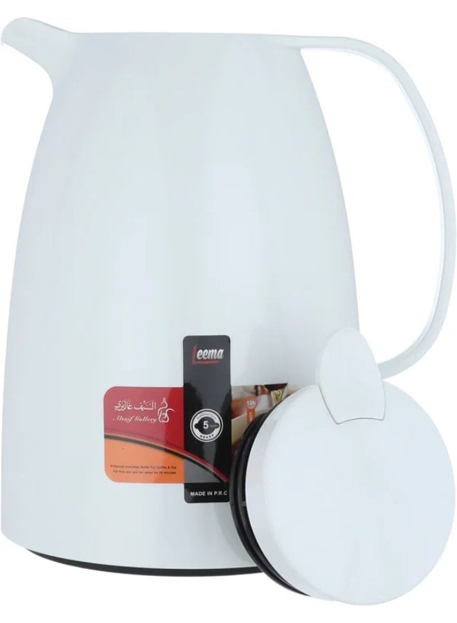 LEEMA thermos, 1.5 liters, compressor, thermal glass inner container, plastic outer shell - white - Image 4
