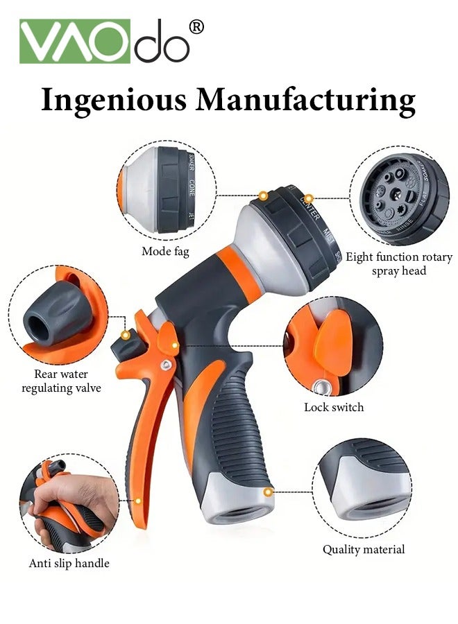 فاو دو 5 قطع من فوهات خرطوم الحديقة مع واجهة عالمية فوهة خرطوم مياه معدنية شديدة التحمل مع 8 أنماط رش قابلة للتعديل مع التحكم في التدفق لسقي النباتات والحدائق وغسل السيارات والحيوانات الأليفة - Image 3