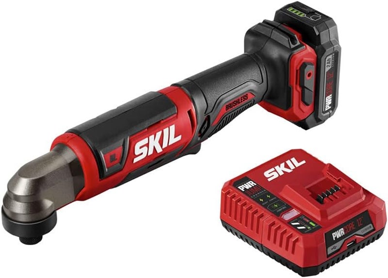 SKIL PWR CORE 12 Brushless 12V 1/4 Inch Hex Right Angle Impact Driver Includes 2.0Ah Lithium Battery and PWR JUMP Charger - RI574502 - Image 1