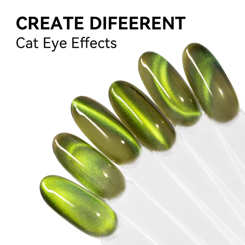 MAYCHAO 15ML Cat Eye Gel Nail Polish 1Pc Aurora Green Gel Polish Soak off Holographic Magnetic Nail Polish for Nail Art Manicure Salon DIY at Home, 0.5 OZ - Image 4