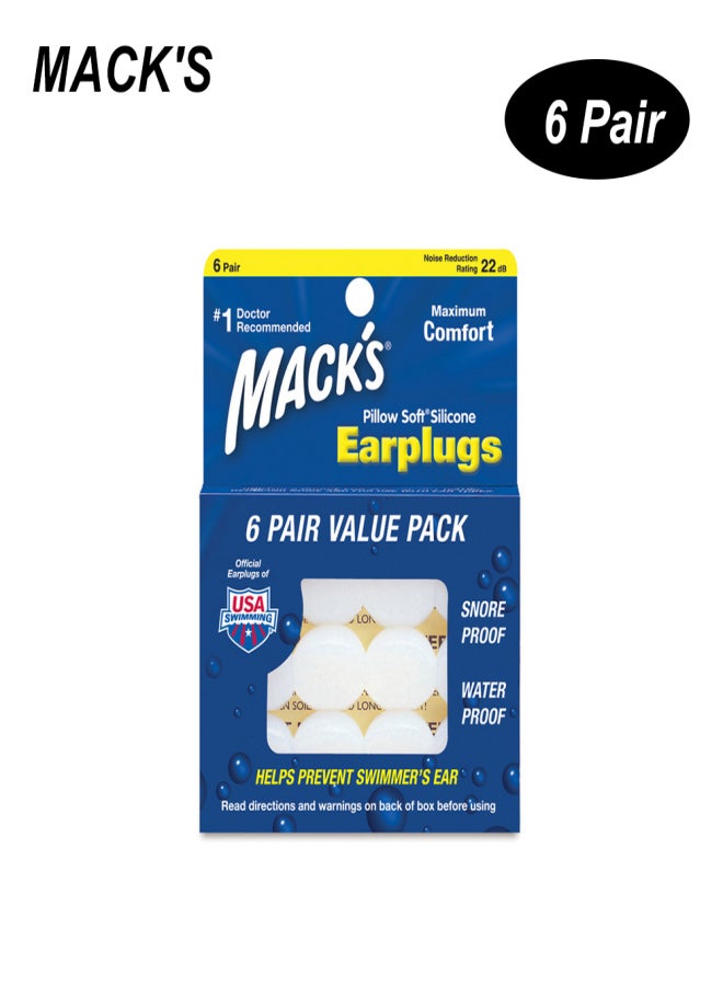 ماك سدادات أذن سيليكون مضادة للضوضاء من MACK'S، سدادات أذن احترافية مقاومة للماء للسباحة، حماية السمع، سدادات أذن مضادة للشخير - Image 1