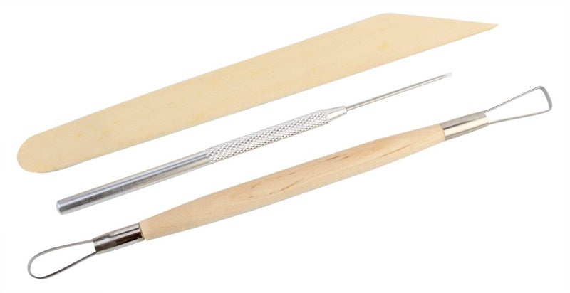 VISHAL Pottery Tool Kit with Sponge (Beige) - 8 Pieces - Image 2
