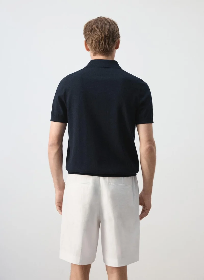 مانجو مان Fine-Knit 100% Cotton Polo