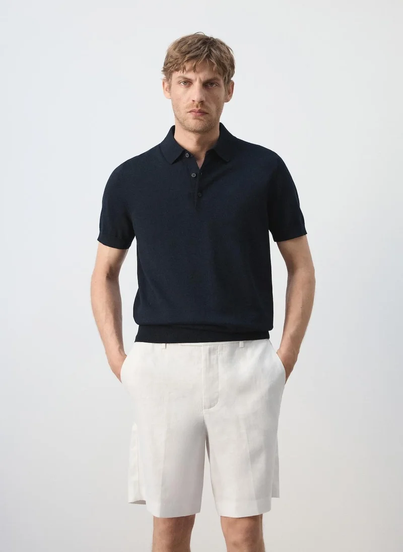 مانجو مان Fine-Knit 100% Cotton Polo