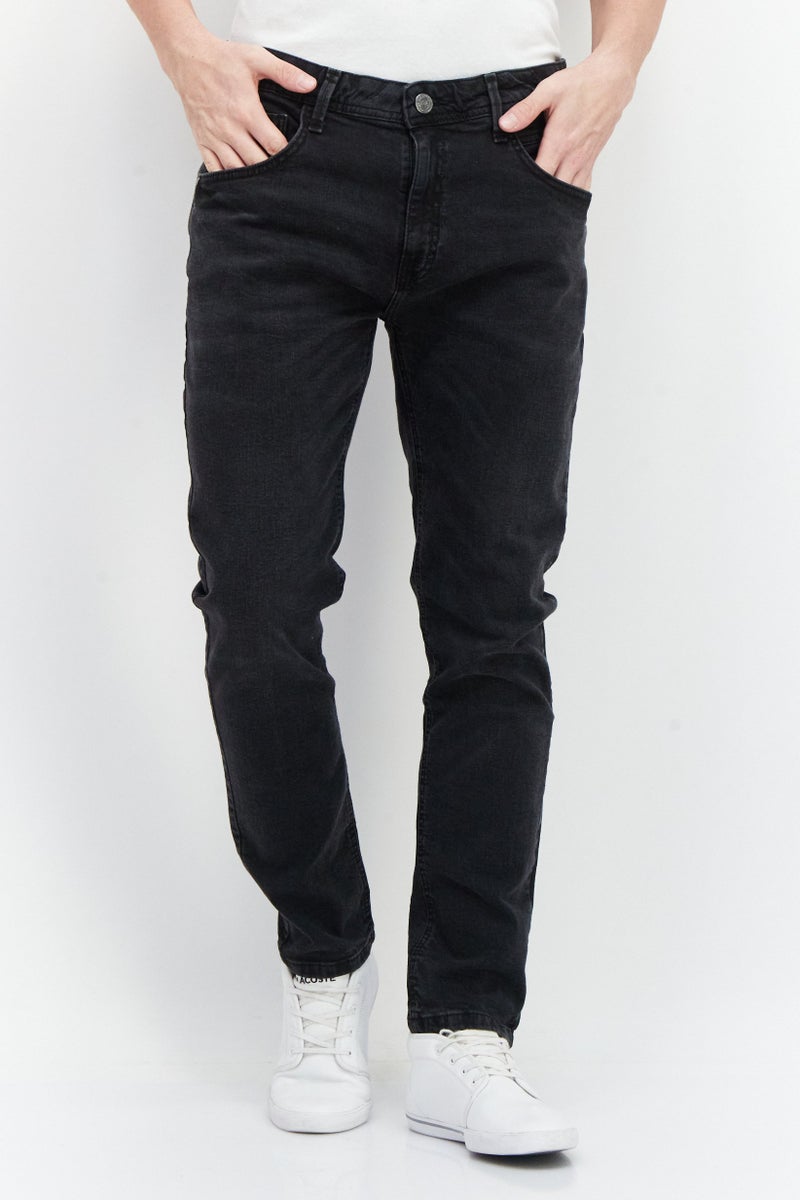 DUCK AND COVER Men Slim Fit Washed Stretchable Denim Jeans, Black - Image 1
