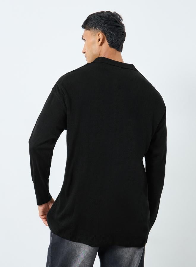 ستايلي سويتر بولو محبوك بأكمام طويلة للرجال - Image 4