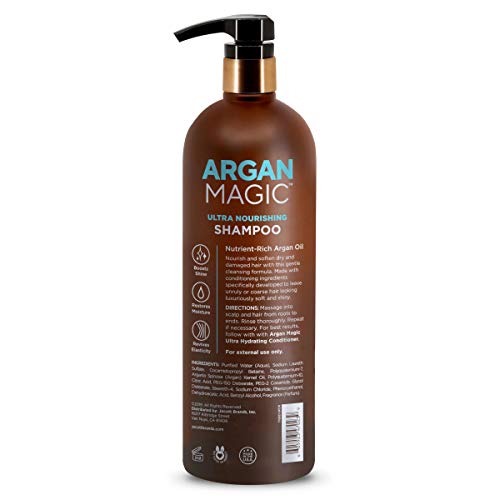 Argan Magic Ultra Nourishing Shampoo - Argan Oil and Antioxidants to Nourish and Restore Damaged and Over-Processed Hair Types | Made in USA, Paraben Free, Cruelty Free (32 oz) - Image 2