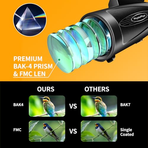 KTBDING Monocular Telescope 80x100 HD Monoculars for Adults with Tripod & Phone Adapter, Monoculars for Bird Watching Stargazing Camping Hiking Hunting Wildlife Travel-Black - Image 3