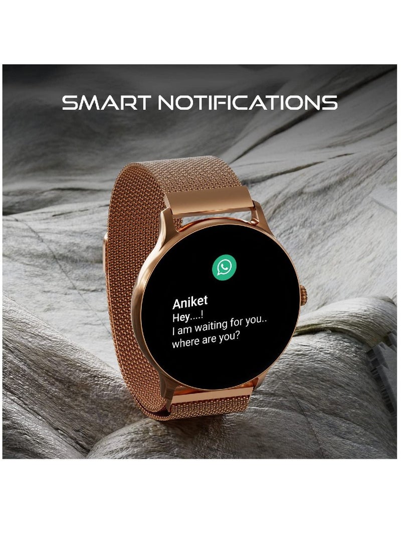 Zoom Plus Bluetooth Calling Full Touch Display Multi-Function Heart Rate Monitor Smartwatch Gold - Image 3