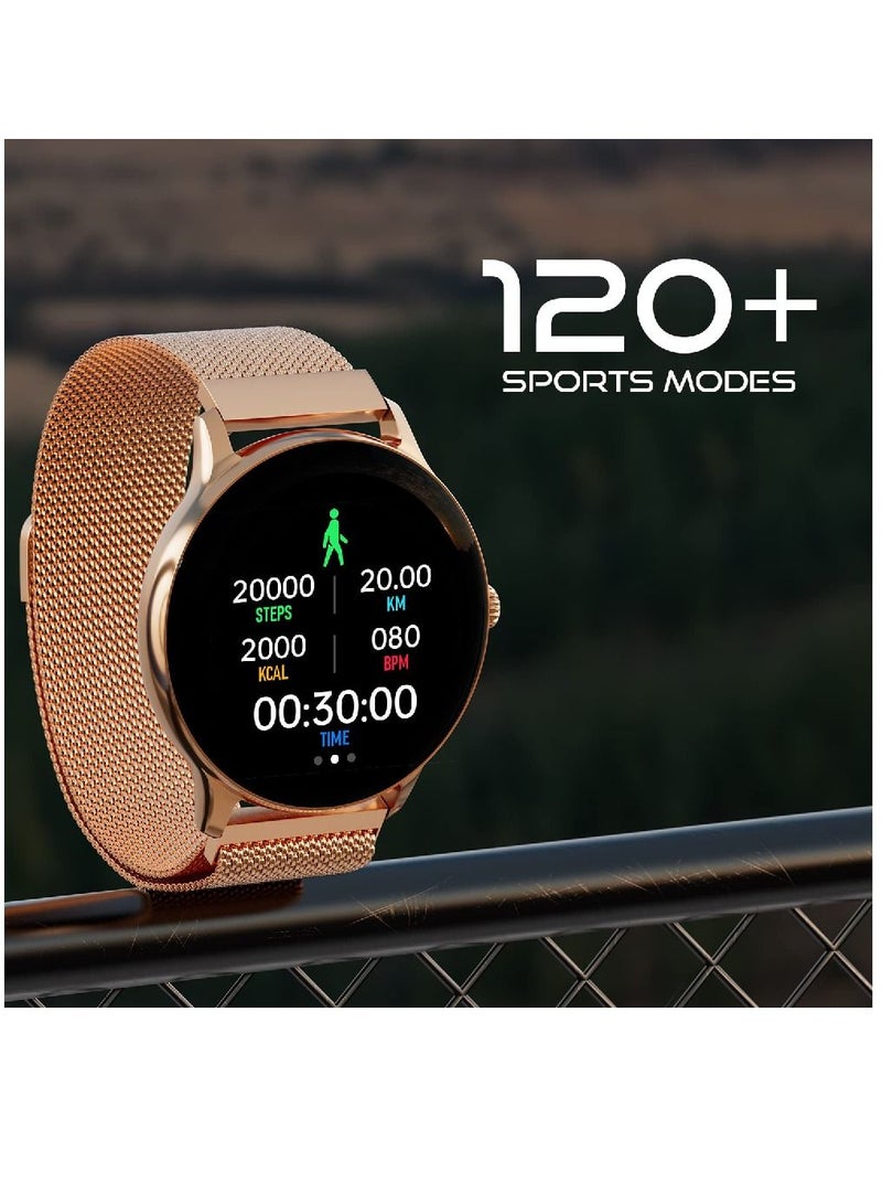 Zoom Plus Bluetooth Calling Full Touch Display Multi-Function Heart Rate Monitor Smartwatch Gold - Image 2