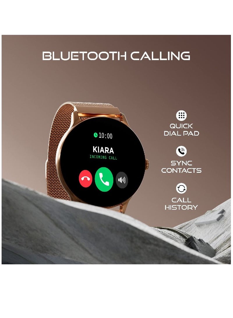 Zoom Plus Bluetooth Calling Full Touch Display Multi-Function Heart Rate Monitor Smartwatch Gold - Image 5