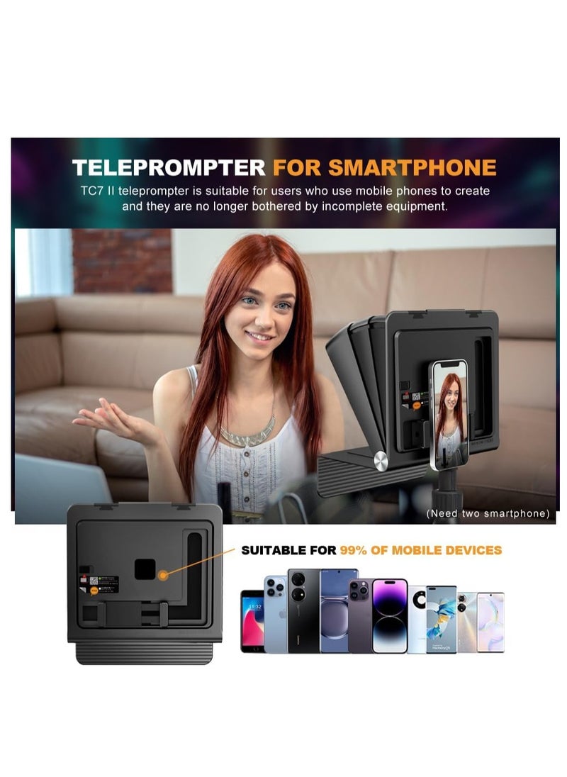 لينسجو - LENSGO Teleprompter for iPhone ipad Smartphone,7.9’’ Mini Portable Prompter with Remote Control,APP Compatible with iOS/Android for YouTube, Zoom, Twitch, Online Teaching,Vlogger,Live Streaming - Image 1