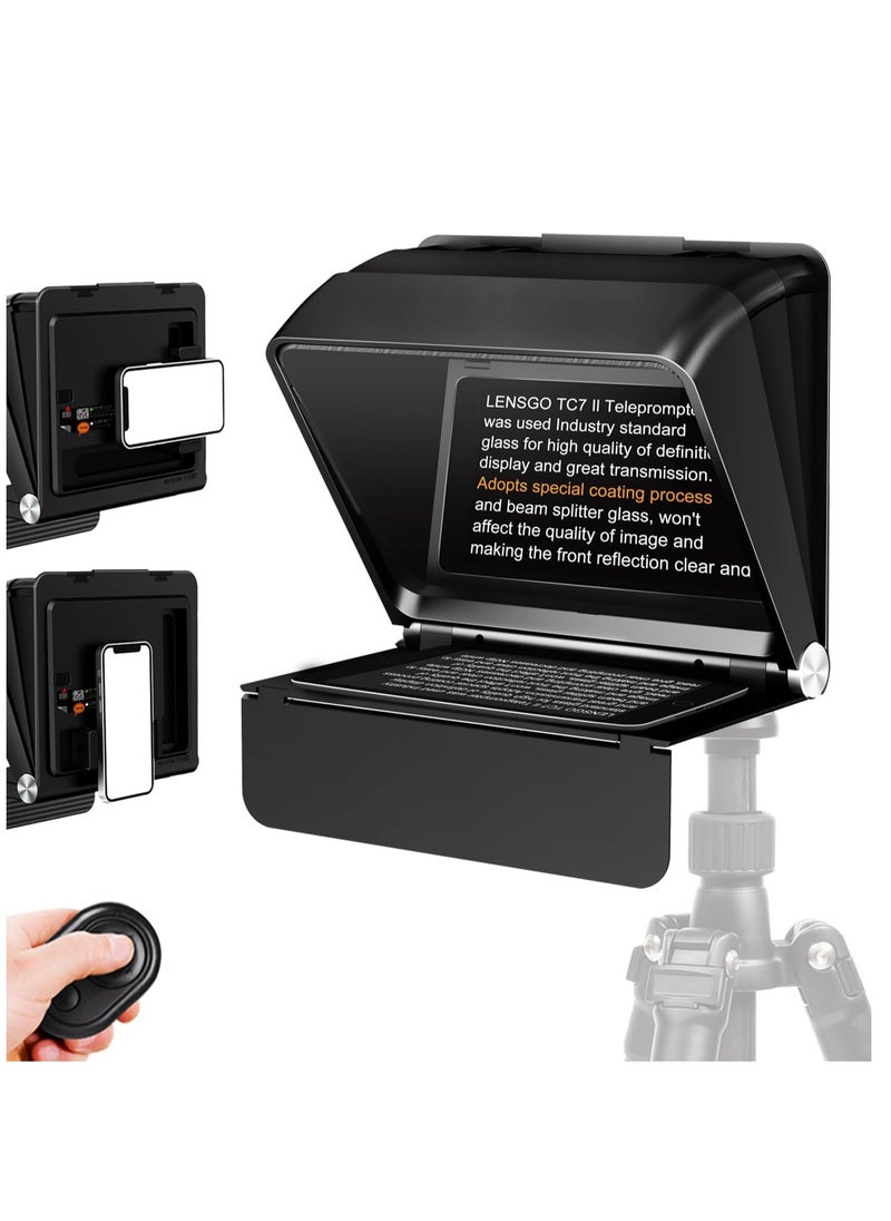 لينسجو - LENSGO Teleprompter for iPhone ipad Smartphone,7.9’’ Mini Portable Prompter with Remote Control,APP Compatible with iOS/Android for YouTube, Zoom, Twitch, Online Teaching,Vlogger,Live Streaming - Image 1