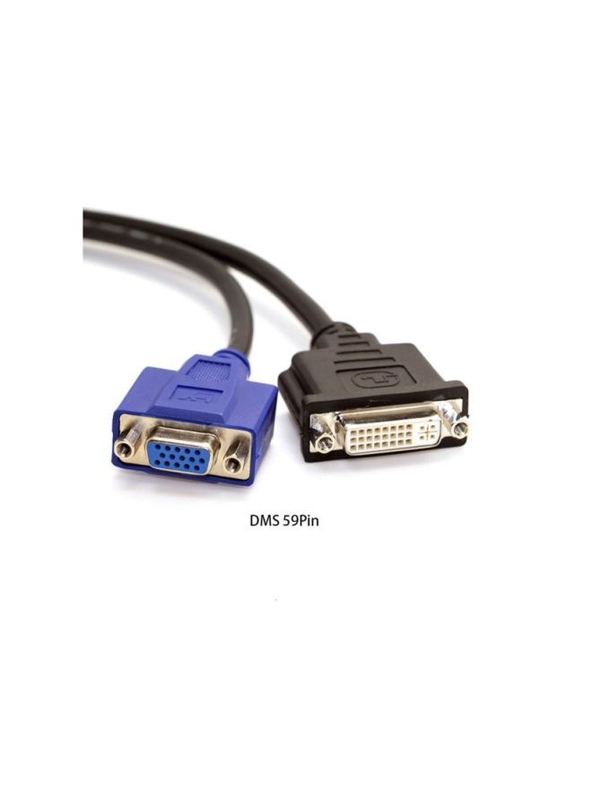 كابل تمديد DMS-59 ذكر إلى DVI 24+5 VGA أنثى بتصميم مقسوم فضي/أسود/أزرق - Image 4