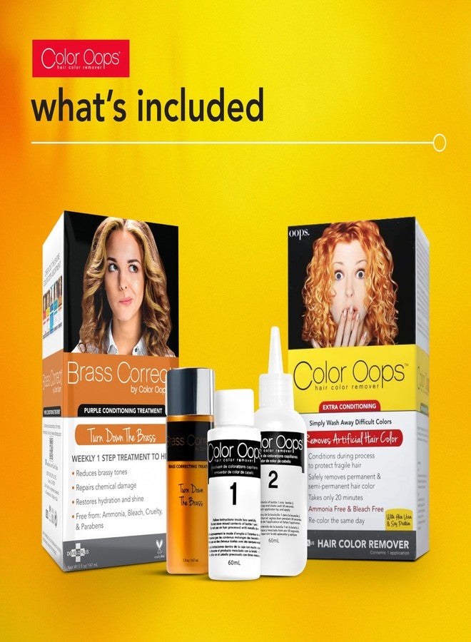 Color Oops Extra Conditioning Hair Color Remover and Brass Correct Bundle, Hair Dye Remover Processes in 20 Minutes, Safely Removes Permanent & Semi-Permanent Dye, Neutralize Brassy Tones - Image 2