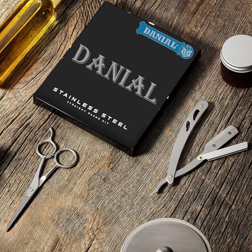 DANIAL Barber Razor for Men - Heavy Duty Stainless Steel Razor with 5 Blades - Perfect for Beard, Face, Manual Shaving - Single/Double Edge Safety Design - Image 4