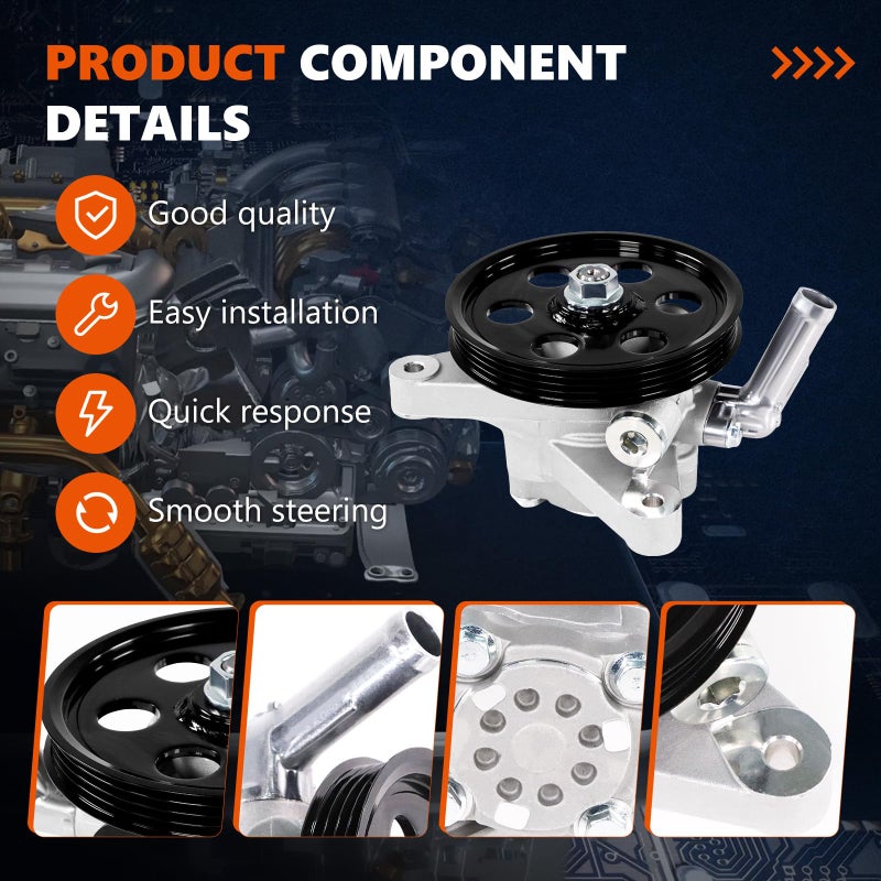 Daysyore Power Steering Pump 21-5290 Fits for 1999-2003 TL, for 2001-2003 CL, for 2001-2002 MDX, for 2003-2004 Pilot Power Assist Pump, Replace OE 56110-PGK-A01 56110-P8E-A01 56110-PVF-A01 - Image 3