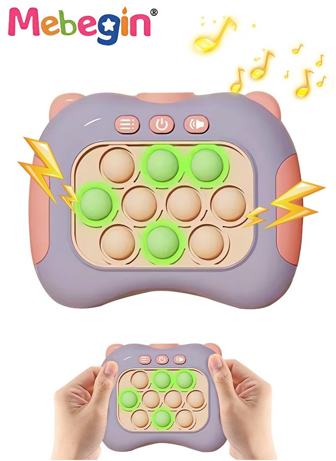 MEBEGIN - Quick Push Bubble Game with Lanyard and 4 Fun Game Modes, Lovely Push Pop Game, Mini-Handheld Fast Speed Push Game Console with Light and Sound, Fun Electronic Push It Pop Fidget Toys, Creative Antistress Toy for Kids and Adults, 3 AAA Batteries(Not Included) - Image 1