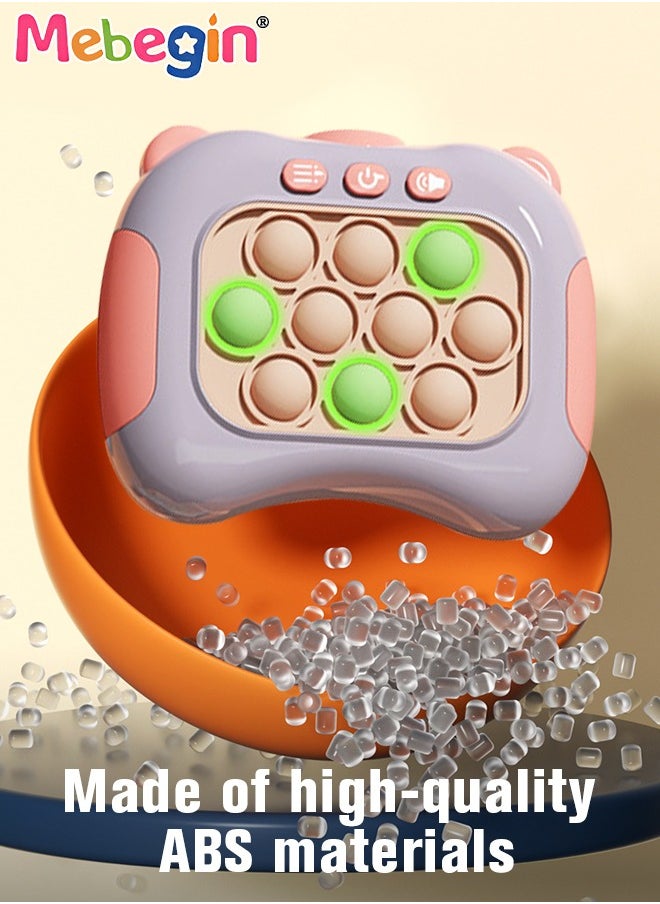 MEBEGIN - Quick Push Bubble Game with Lanyard and 4 Fun Game Modes, Lovely Push Pop Game, Mini-Handheld Fast Speed Push Game Console with Light and Sound, Fun Electronic Push It Pop Fidget Toys, Creative Antistress Toy for Kids and Adults, 3 AAA Batteries(Not Included) - Image 1