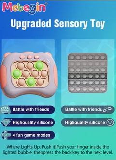 MEBEGIN Quick Push Bubble Game with Lanyard and 4 Fun Game Modes, Lovely Push Pop Game, Mini-Handheld Fast Speed Push Game Console with Light and Sound, Fun Electronic Push It Pop Fidget Toys, Creative Antistress Toy for Kids and Adults, 3 AAA Batteries(Not Included)  - Image 4