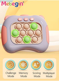 MEBEGIN Quick Push Bubble Game with Lanyard and 4 Fun Game Modes, Lovely Push Pop Game, Mini-Handheld Fast Speed Push Game Console with Light and Sound, Fun Electronic Push It Pop Fidget Toys, Creative Antistress Toy for Kids and Adults, 3 AAA Batteries(Not Included)  - Image 3