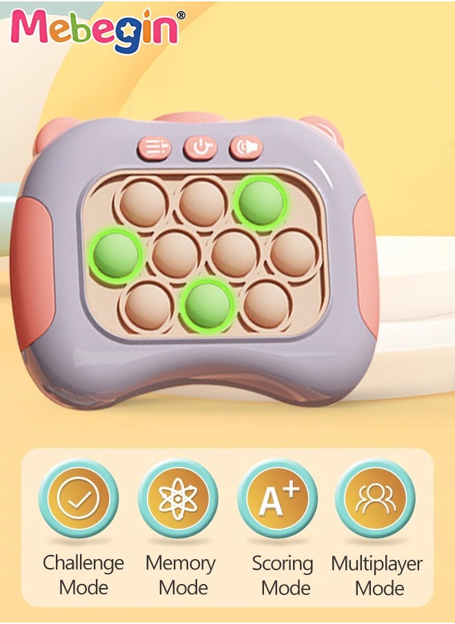 MEBEGIN - Quick Push Bubble Game with Lanyard and 4 Fun Game Modes, Lovely Push Pop Game, Mini-Handheld Fast Speed Push Game Console with Light and Sound, Fun Electronic Push It Pop Fidget Toys, Creative Antistress Toy for Kids and Adults, 3 AAA Batteries(Not Included) - Image 1