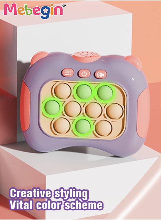 MEBEGIN - Quick Push Bubble Game with Lanyard and 4 Fun Game Modes, Lovely Push Pop Game, Mini-Handheld Fast Speed Push Game Console with Light and Sound, Fun Electronic Push It Pop Fidget Toys, Creative Antistress Toy for Kids and Adults, 3 AAA Batteries(Not Included) - Image 1