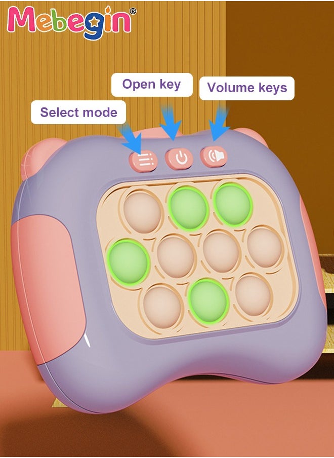 MEBEGIN - Quick Push Bubble Game with Lanyard and 4 Fun Game Modes, Lovely Push Pop Game, Mini-Handheld Fast Speed Push Game Console with Light and Sound, Fun Electronic Push It Pop Fidget Toys, Creative Antistress Toy for Kids and Adults, 3 AAA Batteries(Not Included) - Image 1