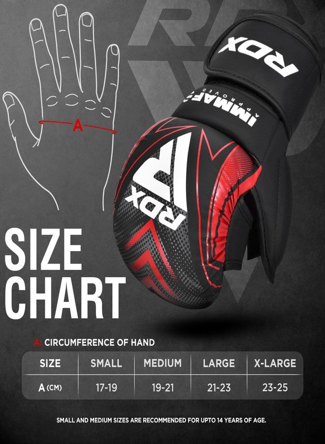 RDX IMMAF Approved Sparring Grappling Gloves, Professional Grade Hybrid Design for Competition Level and Training, ventilated Open Palm, Adjustable wrist Straps, Martial Arts Muay Thai, Men Women - Image 3