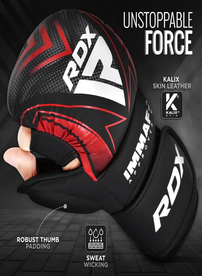 RDX IMMAF Approved Sparring Grappling Gloves, Professional Grade Hybrid Design for Competition Level and Training, ventilated Open Palm, Adjustable wrist Straps, Martial Arts Muay Thai, Men Women - Image 2