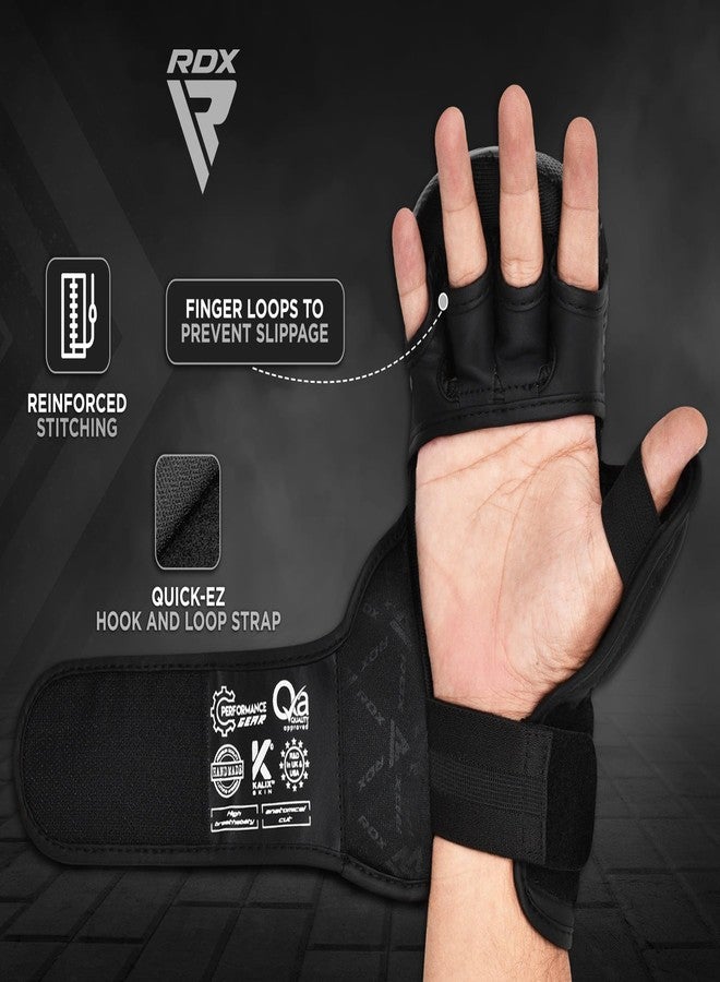 RDX IMMAF Approved Sparring Grappling Gloves, Professional Grade Hybrid Design for Competition Level and Training, ventilated Open Palm, Adjustable wrist Straps, Martial Arts Muay Thai, Men Women - Image 5