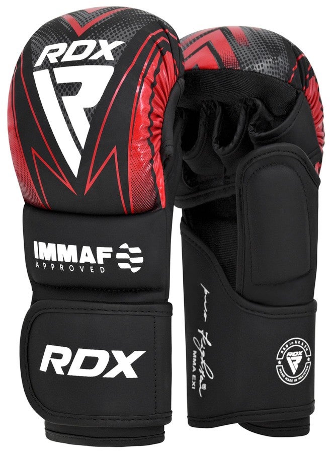 RDX IMMAF Approved Sparring Grappling Gloves, Professional Grade Hybrid Design for Competition Level and Training, ventilated Open Palm, Adjustable wrist Straps, Martial Arts Muay Thai, Men Women - Image 1
