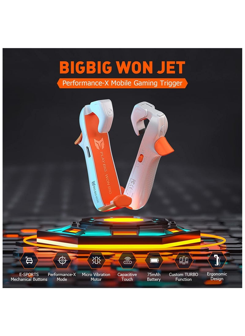 BIGBIG WON - BIGBIG WON M1 Mobile Shooting Gaming Button Triggers , Mobile Game Controllers Plug and Play for iOS and Android Phone 4.7-6.5 inches Game Trigger for PUBG/Fortnite/COD White Joystick,Gamepad with vibration (M1-1 Piece) - Image 1