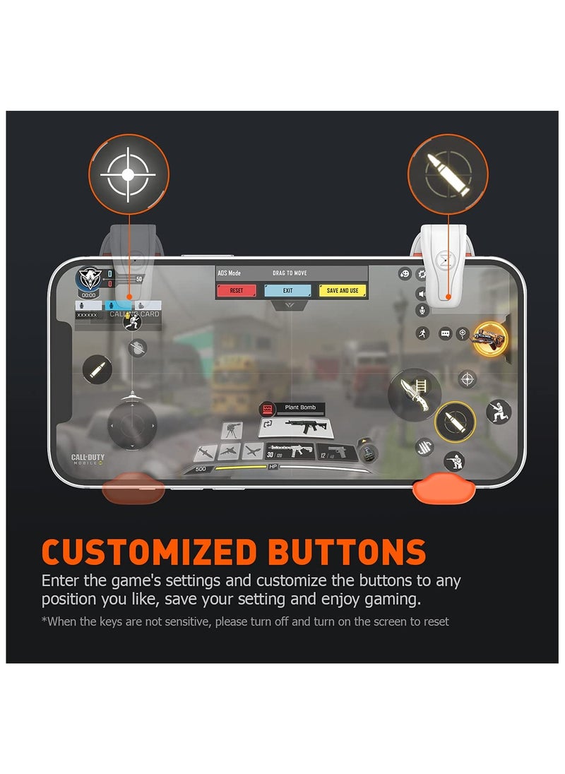 BIGBIG WON - BIGBIG WON M1 Mobile Shooting Gaming Button Triggers , Mobile Game Controllers Plug and Play for iOS and Android Phone 4.7-6.5 inches Game Trigger for PUBG/Fortnite/COD White Joystick,Gamepad with vibration (M1-1 Piece) - Image 1