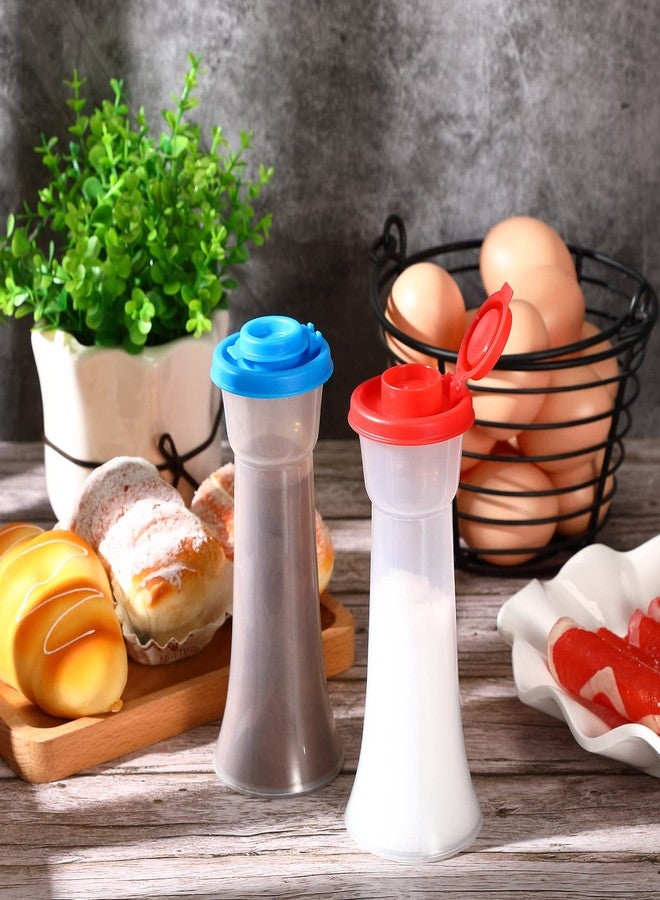Lounsweer Set of 4 Plastic Salt and Pepper Shakers Hourglass Salt and Pepper Shakers with Lids Moisture Proof Set for Home Kitchen Restaurant Outdoors Camping Lunch - Image 5