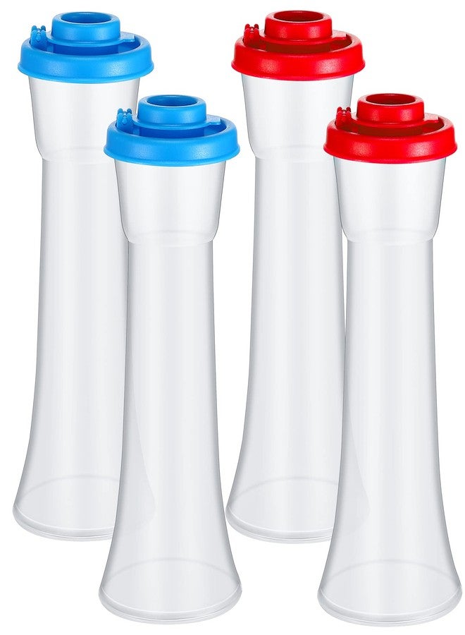 Lounsweer Set of 4 Plastic Salt and Pepper Shakers Hourglass Salt and Pepper Shakers with Lids Moisture Proof Set for Home Kitchen Restaurant Outdoors Camping Lunch - Image 1