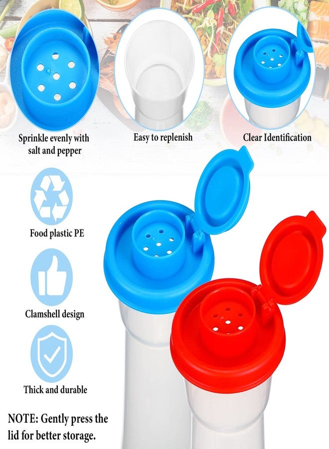 Lounsweer Set of 4 Plastic Salt and Pepper Shakers Hourglass Salt and Pepper Shakers with Lids Moisture Proof Set for Home Kitchen Restaurant Outdoors Camping Lunch - Image 3