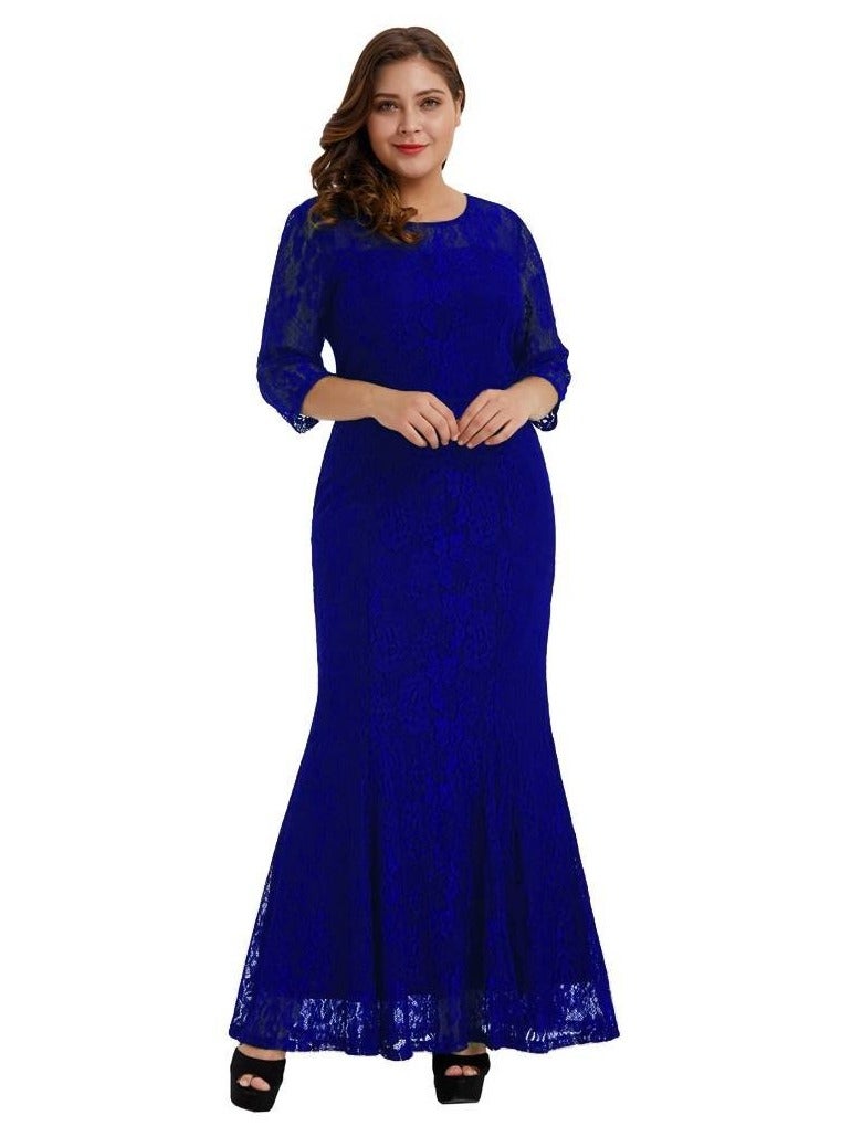 Long lace dress with lining