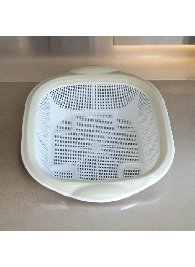 SAQOWARE Saqoware Kitchen Colander | Plastic Strainer Basket Fruits and Vegetable Washing Bowl | Rice Strainer | Sink Strainer | Fruits Basket | Mesh Colander Drain Net Basket, Mixed Colors 40 cm  - Image 2