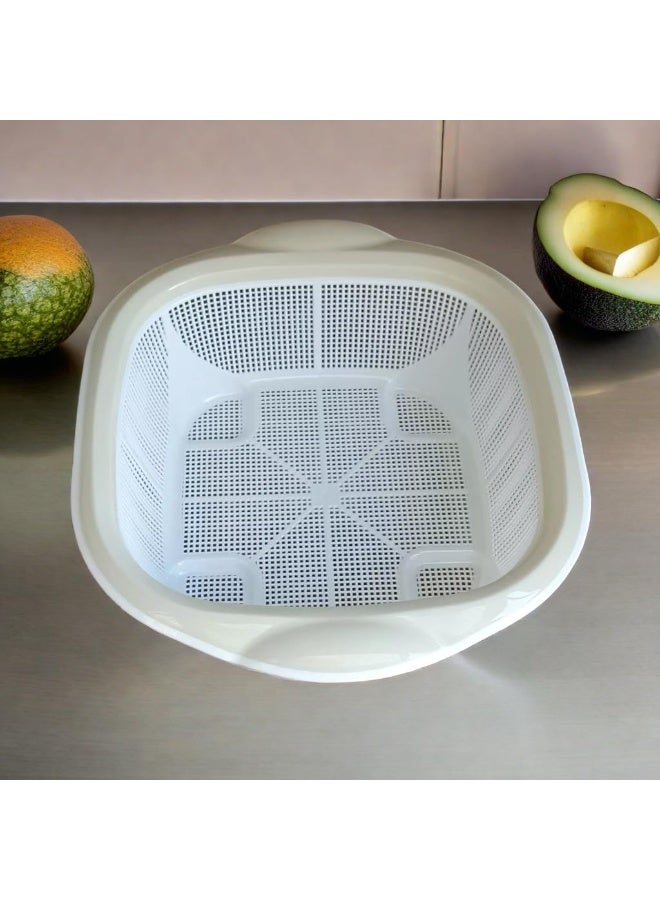 SAQOWARE Saqoware Kitchen Colander | Plastic Strainer Basket Fruits and Vegetable Washing Bowl | Rice Strainer | Sink Strainer | Fruits Basket | Mesh Colander Drain Net Basket, Mixed Colors 40 cm  - Image 3